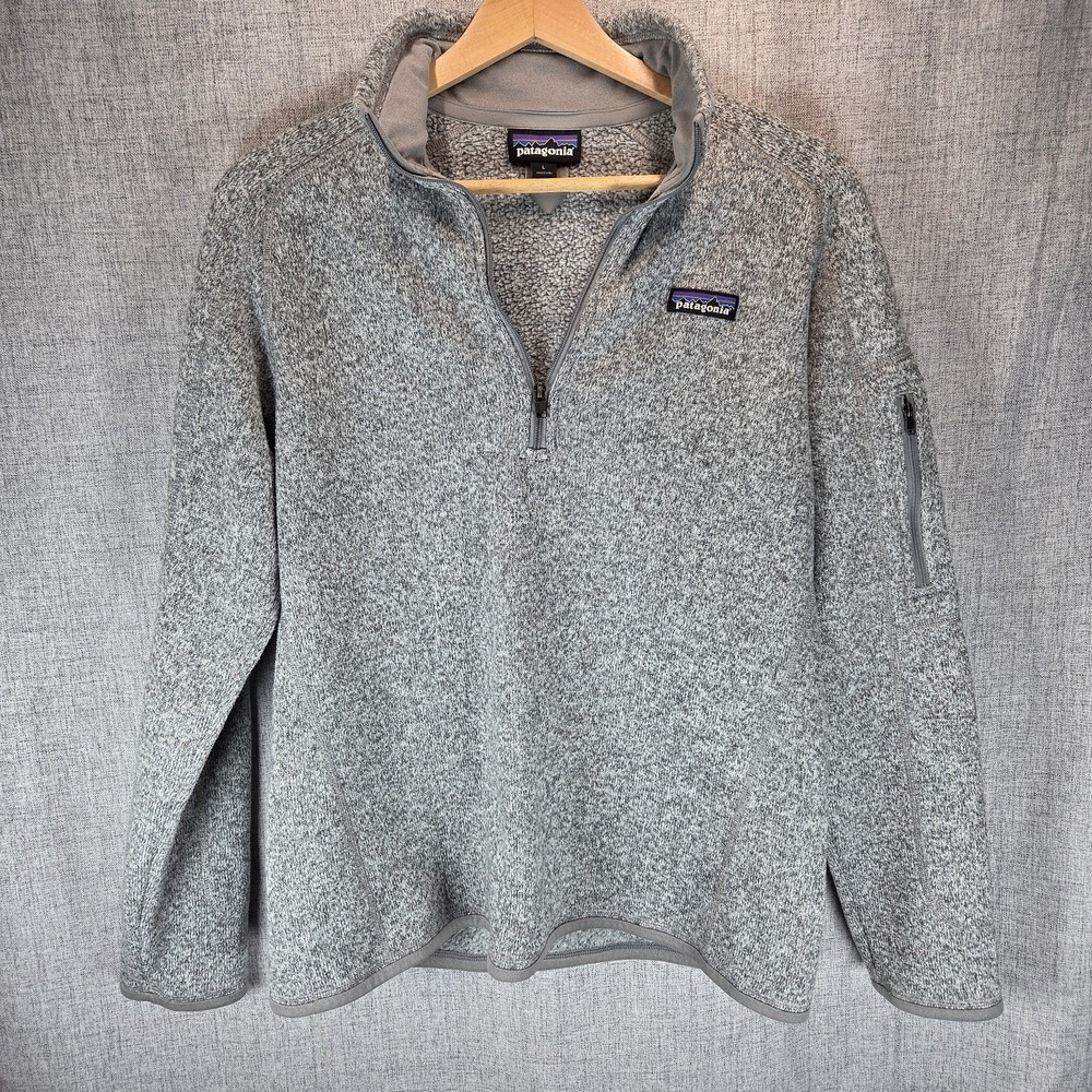 Patagonia Women's Large Fleece Better Sweater Heather Gray 1/4 Zip Pullover